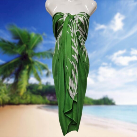 Cover Up Handpainted Cotton Batik Coverups Strapless Dress Wrapskirt Home Accent - Picture 6 of 6